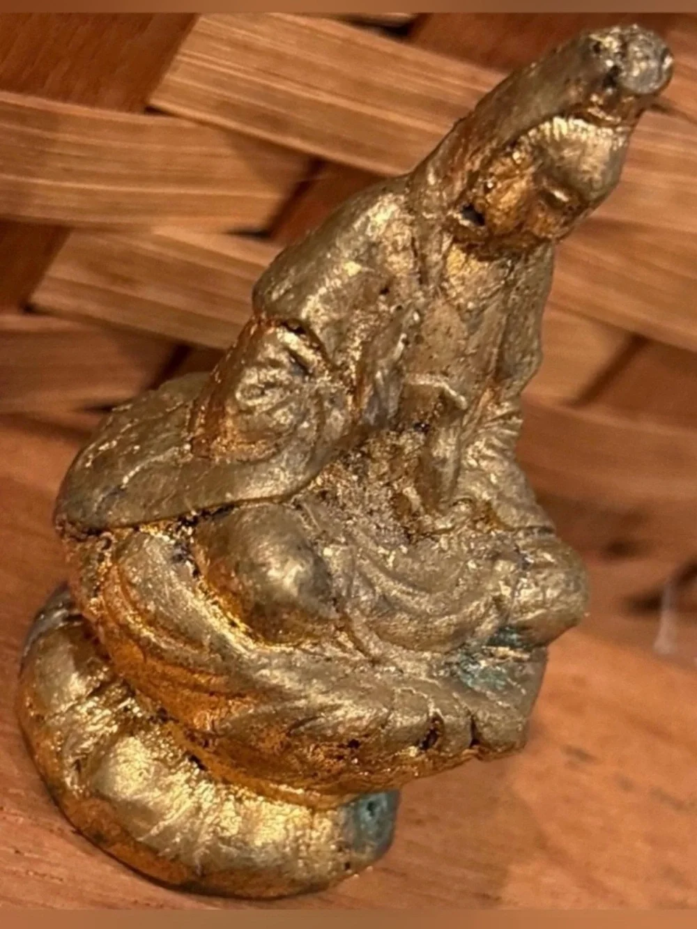 Fine Art Vintage Original Solid Metal Gold Buddha Antique Guanyin Bodhisattva